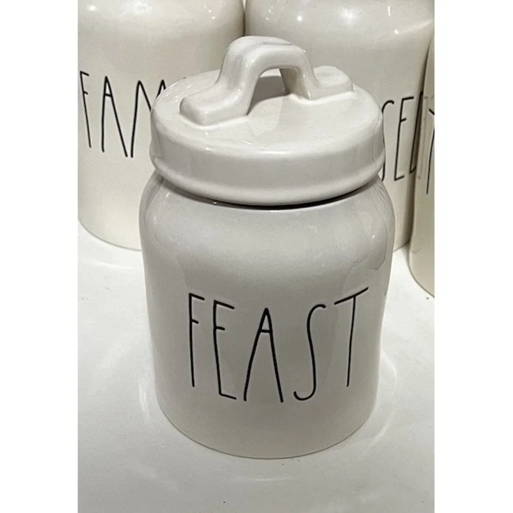 Rae Dunn 2018 OG Feast Gather Grateful Family Thankful Blessed Canisters HTF